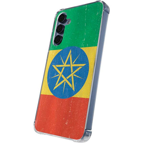 Ethiopia Flag Distressed Galaxy S24 Clear Case